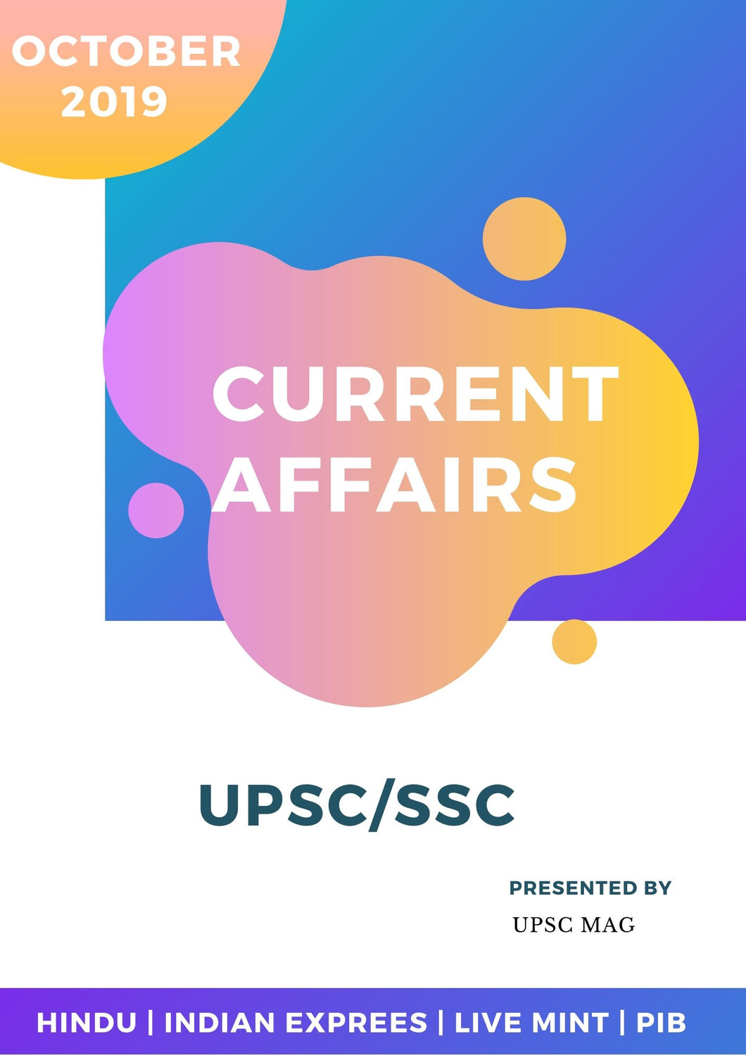 MAG Current Affairs October 2019 for UPSC 2020